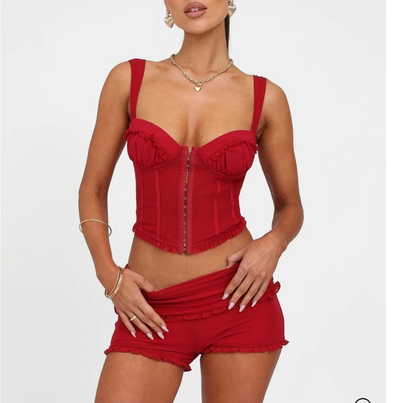 Tiger Mist Tops - Tigermist Red Corset Top